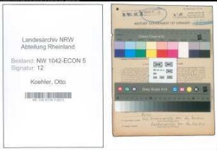 Entnazifizierung Otto Koehler , geb. 06.06.1905 (Holzkaufmann)