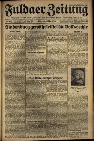 Ausgabe vom Mittwoch, den 09. März 1932.