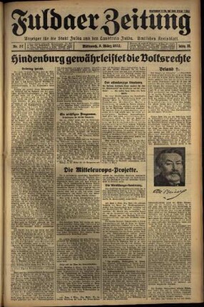 Ausgabe vom Mittwoch, den 09. März 1932.
