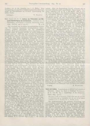 396-399 [Rezension] Robinson, J. Armitage, Texts and studies. Contributions to biblical and patristical literature. Vol. III. No. 1
