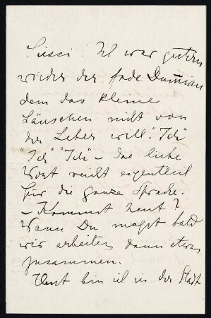 Brief von Max Klinger mit Zeichnung. undatiert um 1899. Seite 1 aus: Künstlerautographensammlung von Günter Groß. Dresden: SLUB Mscr.Dresd.App.2563,41a