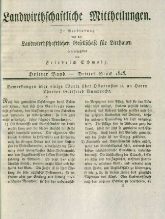 Dritter Band. - Drittes Stück 1828.