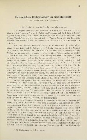 89-101, Klüpfel, Die schwäbischen Geschichtsforscher