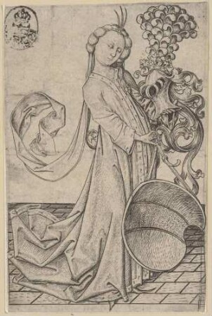 Die Dame mit dem Helm und Bindenschild