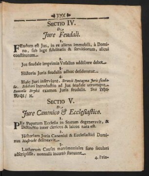 Sectio V. De Jure Canonico & Ecclesiastico