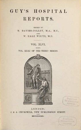 Guy's hospital reports. 31. 1889 = Vol. 46