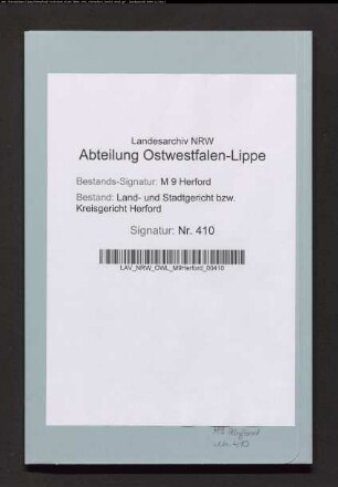 Erblasser: Harre, Johann Friedrich; Erblasser: Harre, Marie Wilhelmine, geb. Homburg: