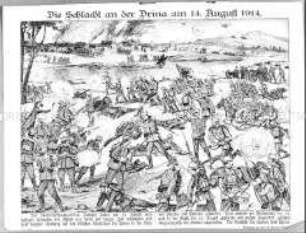 Die Schlacht an der Drina am 14. August 1914.