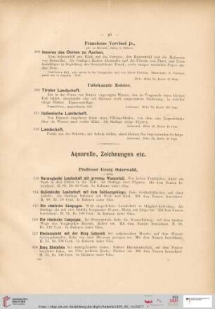 Aquarelle, Zeichnungen etc. (Nr. 313 - 322)