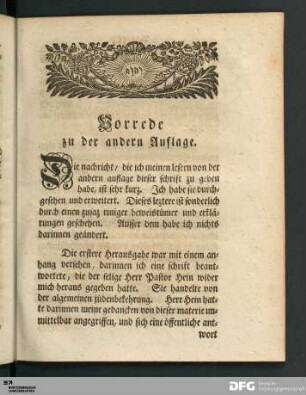 Vorrede zu der andern Auflage.