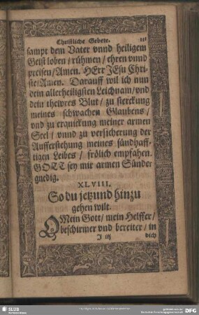 XLVIII. So du jetz und hinzu gehen wilt
