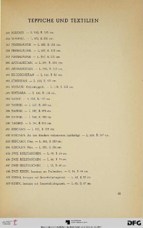 VII. Teppiche und Textilien (Nr. 41-635)