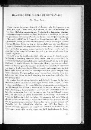 Hamburg und Osdorf im Mittelalter