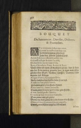 Bouquet De Sentences, Devises, Dictons, & Proverbes.