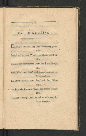 Der Einsiedler.