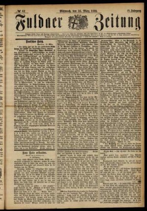 Ausgabe vom Mittwoch, den 16. März 1892.