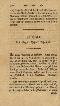 Geschichte des Kogia Hassan Alhabbal.