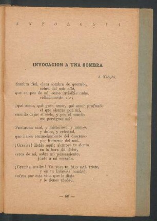 Invocación a una sombra