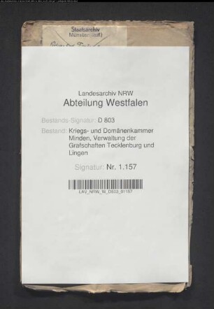 Das Landschaftskapital des Kriegskommissars Lucius zu Cappeln