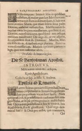 Die S: Bartholomaei Apostoli.