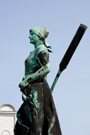 Deutschland. Schleswig Holstein. Husum. Tine Brunnen. Bronze Figur von Adolf Bruett