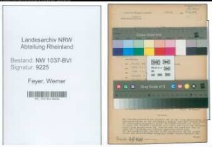 Entnazifizierung Werner Feyer , geb. 24.12.1904 (Regierungsbaurat)