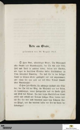 Rede am Grabe, gesprochen den 26. August 1851