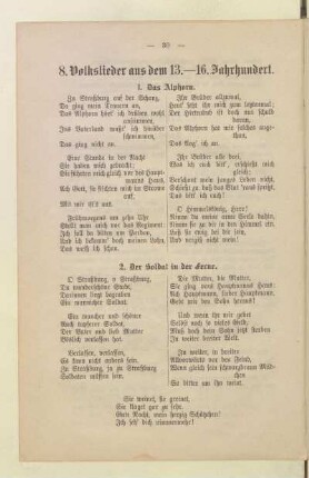 8. Volkslieder aus dem 13.-16. Jahrhundert