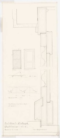 Wohnhaus Liebert, Berlin-Lichtenrade: Haustür: Grundriss, Ansicht 1:20, Details 1:1