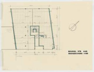 Wohn- und Geschäftshäuser Beusselstraße 44 R und Sickingenstraße 1, Berlin-Moabit: Grundriss Erdgeschoss 1:100