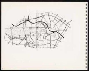 Sammelmappe: Ideenwettbewerb Hauptstadt Berlin: Lageplan, Vorschlag für Verkehrsführung