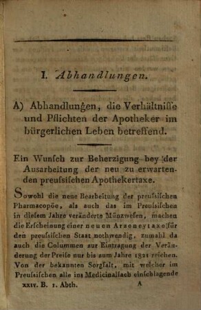 Berlinisches Jahrbuch Für Die Pharmacie Und Für Die Damit Verbundenen Wissenschaften. 1822 = Jg. 24 = Jg. 9