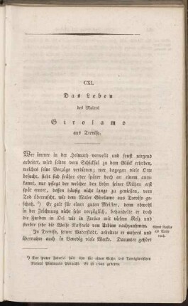 Das Leben des Malers Girolamo aus Treviso.