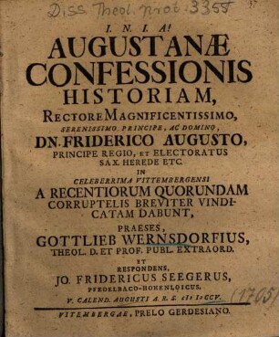 Augustanae Confessionis Historiam