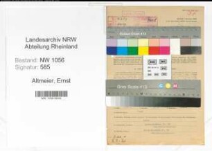 Entnazifizierung Ernst Altmeier , geb. 17.10.1896 (Beamter)