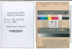 Entnazifizierung Heinrich Rellermeyer , geb. 21.09.1911 (Verw.Sekretaer)