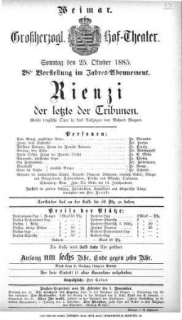 Rienzi der letzte der Tribunen
