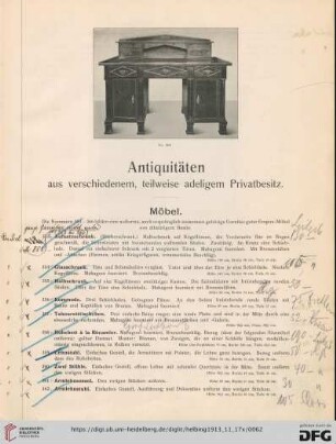 Antiquitäten aus verschiedenem, teilweise adeligem Privatbesitz (Nr. 353-592)