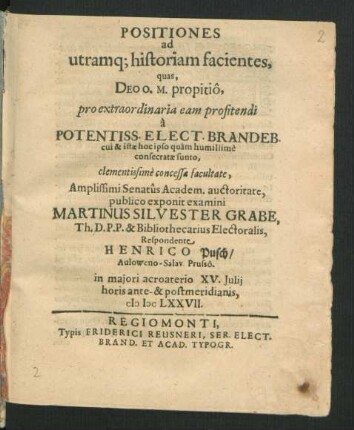 Positiones ad utramq[ue] historiam facientes
