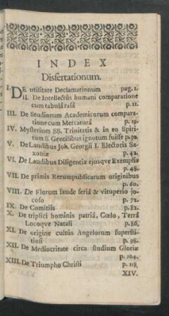 Index Dissertationum