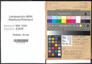 Entnazifizierung Ernst Dreher , geb. 19.10.1918 (Baecker)