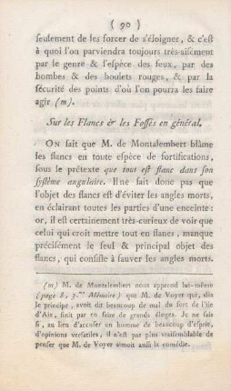 Sur les Flancs & les Fossés en général