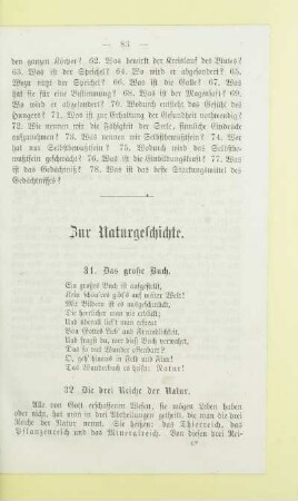 Zur Naturgeschichte