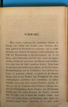 Die asiatische Cholera auf der Grundlage des Malaria-Siechthums