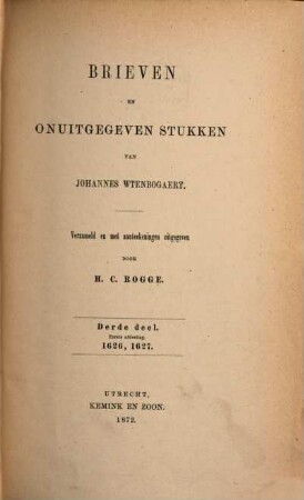 Brieven en onuitgegeven stukken, 3,1. 1626, 1627