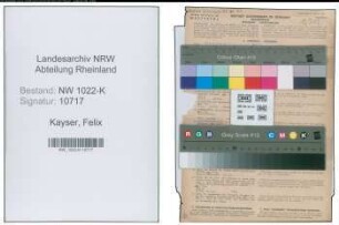 Entnazifizierung Felix Kayser , geb. 06.05.1906 (Kaufmann)