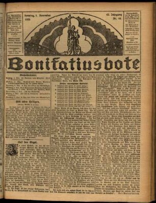 Erste Ausgabe vom Sonntag, den 01. November 1925.