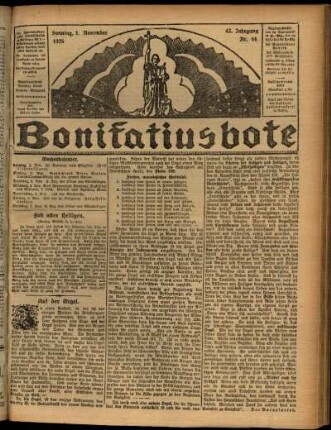Erste Ausgabe vom Sonntag, den 01. November 1925.