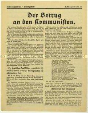 Flugblatt der Deutschen Erneuerungs-Gemeinde gegen die Politik der KPD