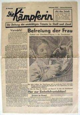 Illustrierte kommunistische Wochenzeitung "Die Kämpferin" u.a. über das Leben von Frauen in der Sowjetunion